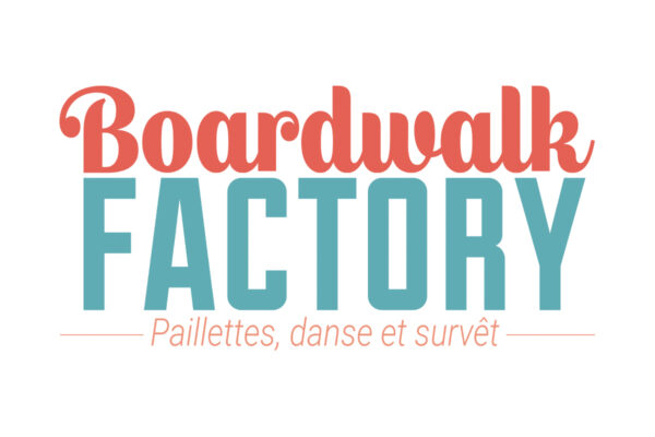 Logo école burlesque Boardwalk Factory paillettes danse et burlesque