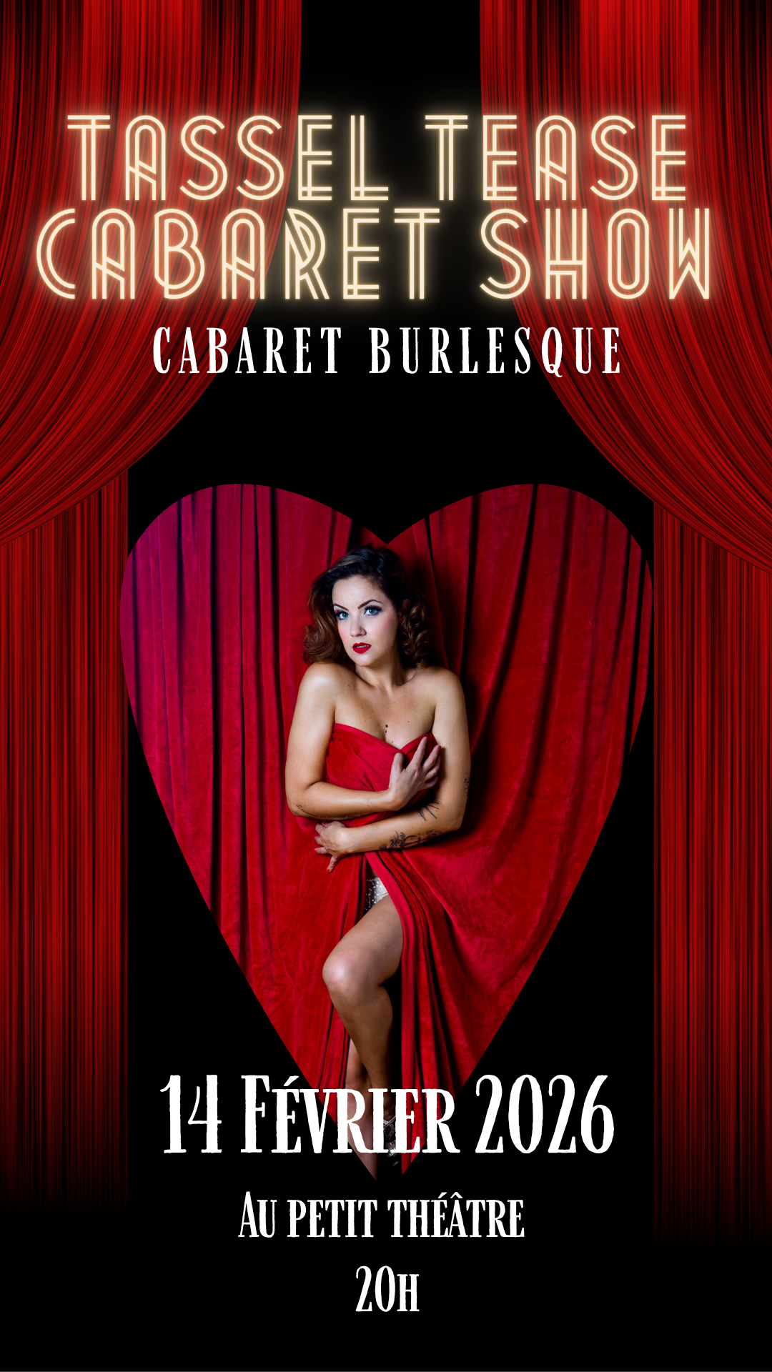 Tassel Tease Cabaret Show – Cabaret burlesque de Saint-Valentin au Petit Théâtre du Havre